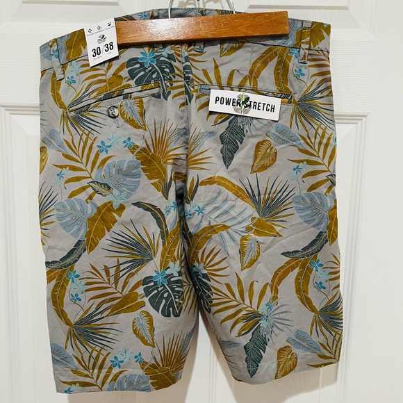 Denim & Flower Ricky Singh Shorts Mens 30 Power Stretch Natural Floral Nature - Picture 4 of 9